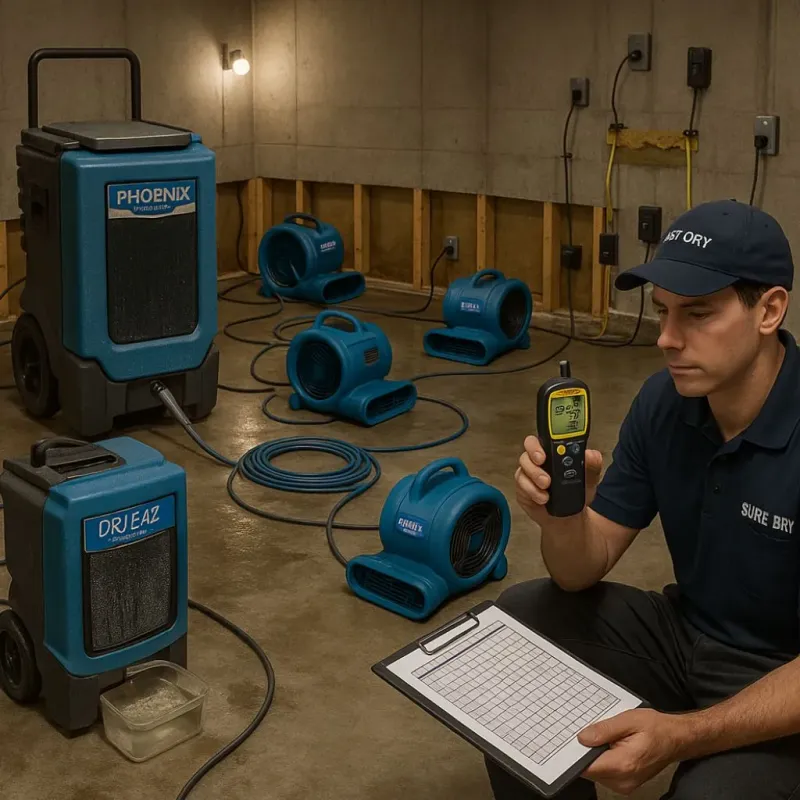 Structural Drying and Dehumidification process in Towamensing Trails, PA
